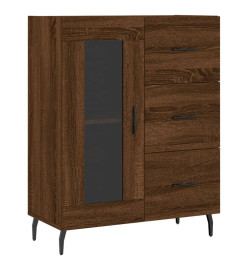 Buffet haut Chêne marron 69,5x34x180 cm Bois d'ingénierie