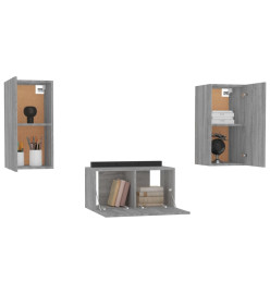 Ensemble de meubles TV 3 pcs Sonoma gris Bois d'ingénierie