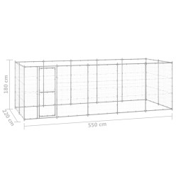 Chenil extérieur Acier galvanisé 12,1 m²