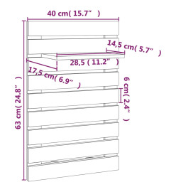 Étagères de chevet murales 2 pcs Gris Bois de pin massif