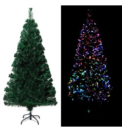 Sapin de Noël artificiel avec support vert 120 cm fibre optique