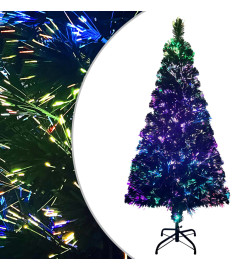 Sapin de Noël artificiel avec support vert 120 cm fibre optique