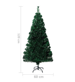 Sapin de Noël artificiel avec support vert 120 cm fibre optique