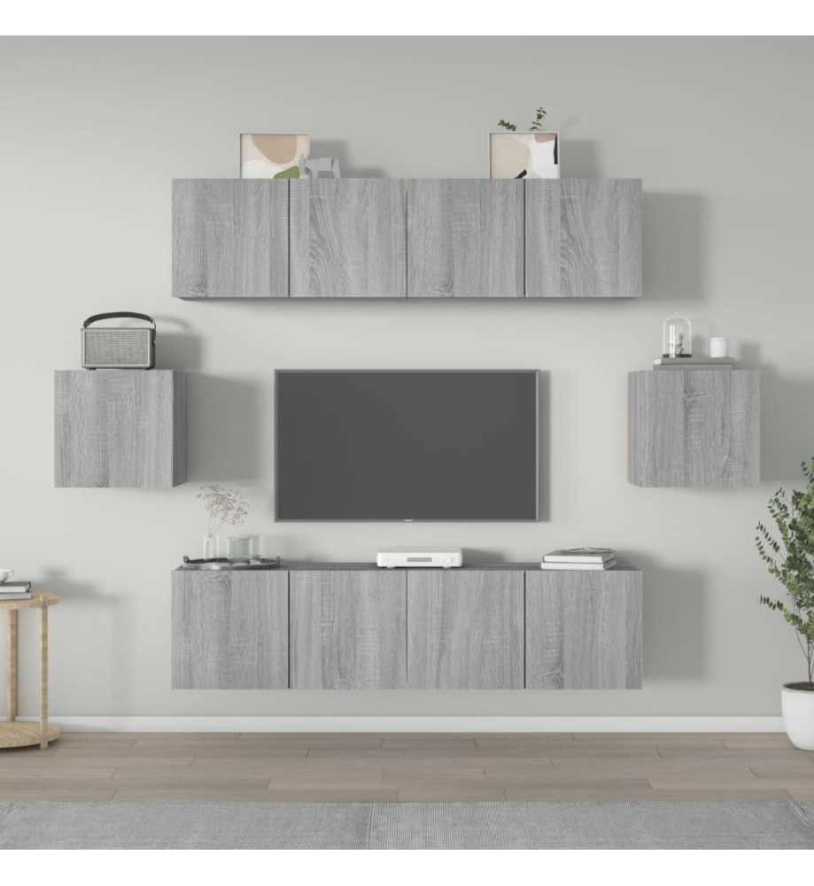 Ensemble de meubles TV 6 pcs Sonoma gris Bois d'ingénierie