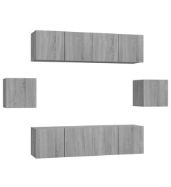 Ensemble de meubles TV 6 pcs Sonoma gris Bois d'ingénierie