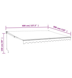 Auvent rétractable automatique anthracite 4x3 m