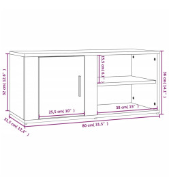 Meubles TV 2 pcs Noir 80x31,5x36 cm Bois d'ingénierie