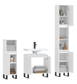 Ensemble d'armoires salle de bain 3 pcs blanc bois d'ingénierie