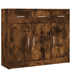 Buffet chêne fumé 91x28x75 cm bois d'ingénierie