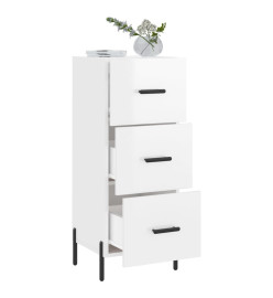 Buffet Blanc brillant 34,5x34x90 cm Bois d'ingénierie