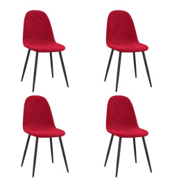 Chaises à manger lot de 4 Rouge bordeaux Velours