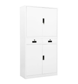 Armoire de bureau Blanc 90x40x180 cm Acier