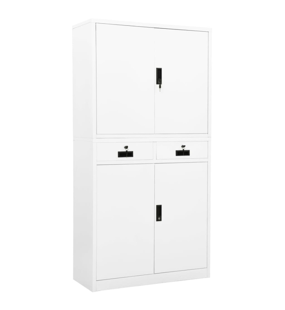 Armoire de bureau Blanc 90x40x180 cm Acier