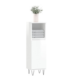 Armoire de salle de bain blanc brillant 30x30x100 cm