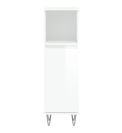 Armoire de salle de bain blanc brillant 30x30x100 cm