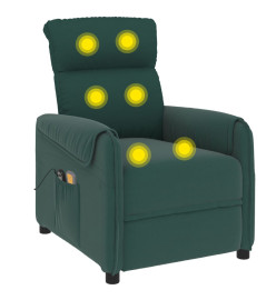 Fauteuil électrique de massage Vert foncé Tissu