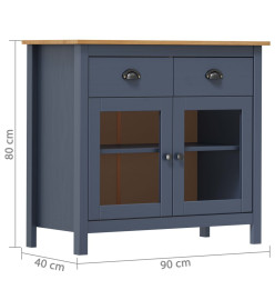 Buffet Hill Gris 90x40x80 cm Bois de pin solide