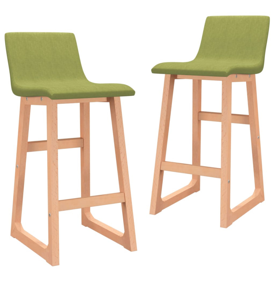 Tabourets de bar lot de 2 vert tissu