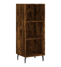 Buffet haut Chêne fumé 34,5x34x180 cm Bois d'ingénierie