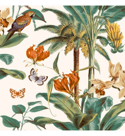 DUTCH WALLCOVERINGS Papier peint Palmier tropical Vert et orange