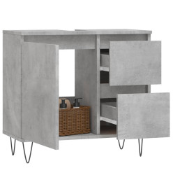 Armoire de salle de bain gris béton 65x33x60 cm