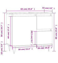 Armoire de salle de bain gris béton 65x33x60 cm