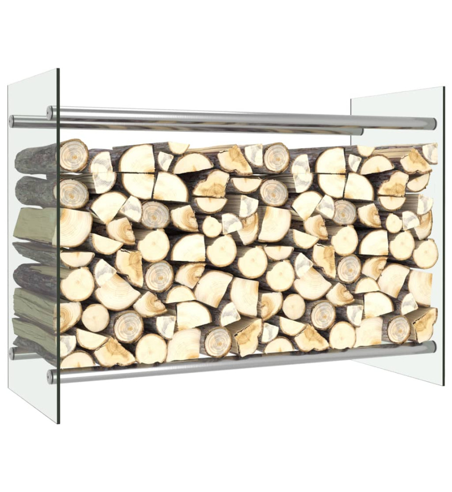 Portant de bois de chauffage Transparent 80x35x60 cm Verre