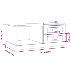 Table basse Chêne marron 90x50x35 cm Bois d'ingénierie