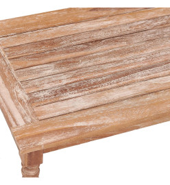 Table basse Batavia 90x50x45 cm Blanchie Bois de teck solide