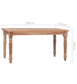 Table basse Batavia 90x50x45 cm Blanchie Bois de teck solide