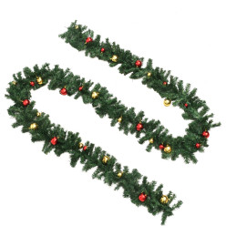 Guirlandes de Noël avec boules 4 pcs Vert 270 cm PVC