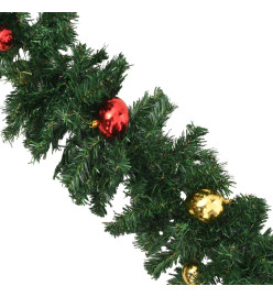 Guirlandes de Noël avec boules 4 pcs Vert 270 cm PVC