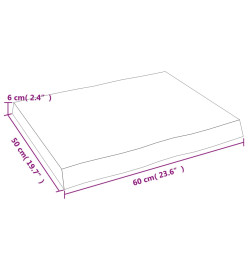 Dessus de table bois chêne massif non traité bordure assortie