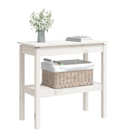 Table console Blanc 80x40x75 cm Bois de pin solide