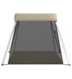 Parc pour bébé avec matelas Taupe Tissu de lin