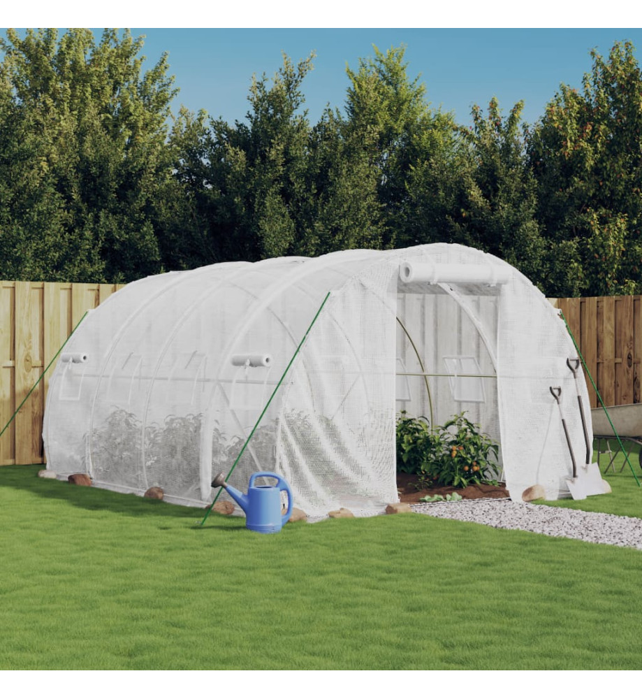 Serre avec cadre en acier blanc 12 m² 4x3x2 m