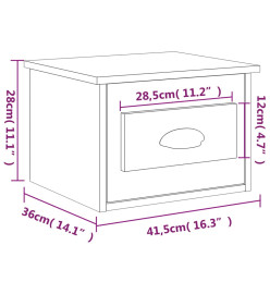 Tables de chevet murales 2 pcs blanc 41,5x36x28 cm