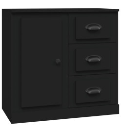 Buffets 3 pcs noir bois d'ingénierie