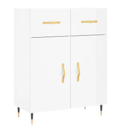 Buffet Blanc brillant 69,5x34x90 cm Bois d'ingénierie