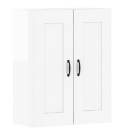 Armoires murales 2 pcs blanc brillant bois d'ingénierie