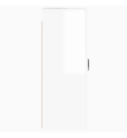 Armoires murales 2 pcs blanc brillant bois d'ingénierie