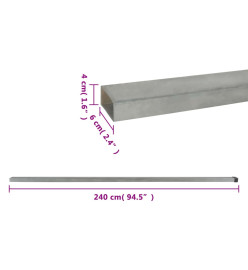 Poteaux de clôture de jardin 10 pcs argenté 240 cm acier