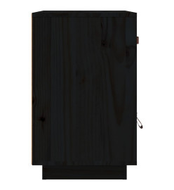 Table de chevet Noir 40x34x55 cm Bois de pin solide