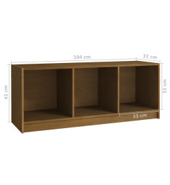 Meuble TV Marron miel 104x33x41 cm Bois de pin massif