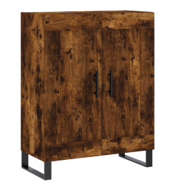 Buffet haut Chêne fumé 69,5x34x180 cm Bois d'ingénierie