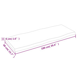 Dessus de table bois chêne massif non traité bordure assortie