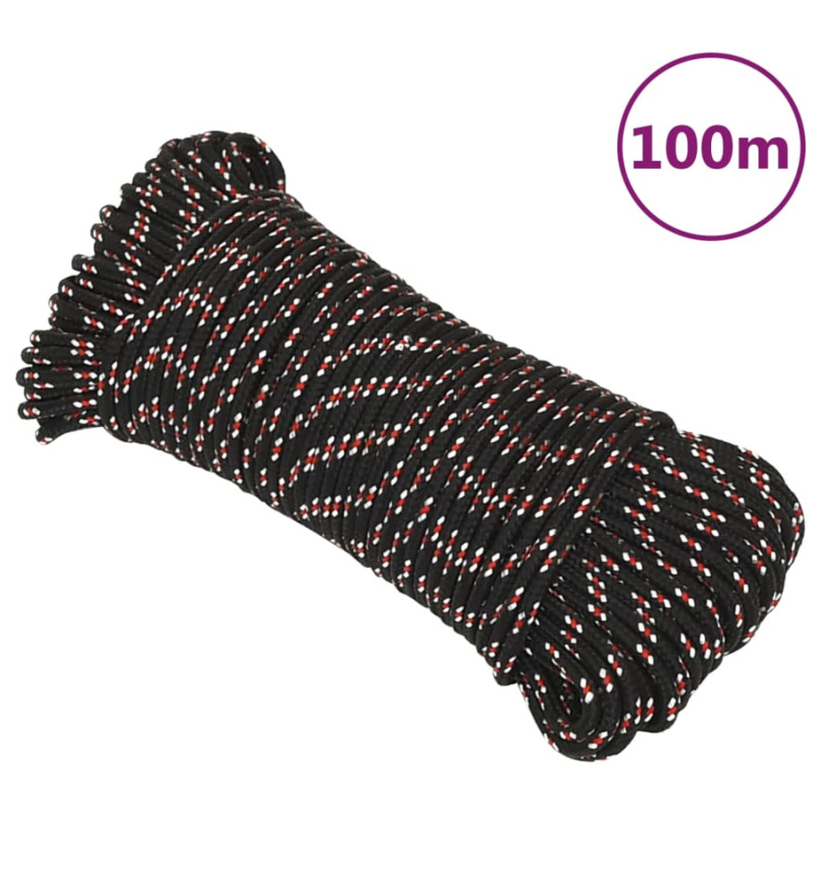 Corde de bateau Noir 3 mm 100 m Polypropylène