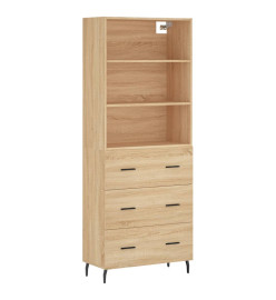 Buffet haut Chêne sonoma 69,5x34x180 cm Bois d'ingénierie