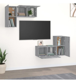 Ensemble de meubles TV 4 pcs Sonoma gris Bois d'ingénierie