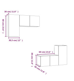 Ensemble de meubles TV 4 pcs Sonoma gris Bois d'ingénierie